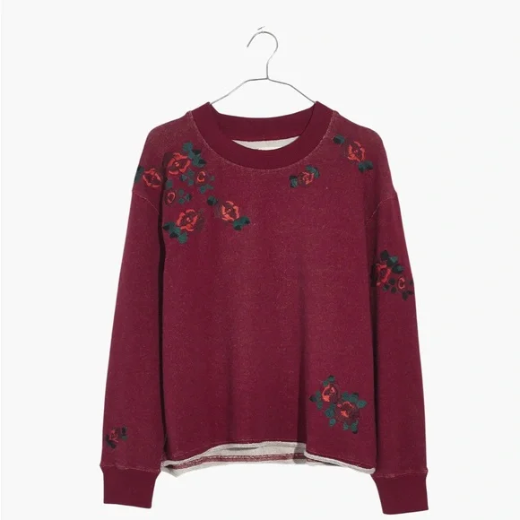MADWELL mile(s) Embroidered Floral Cutoff Sweatshirt - Picture 5 of 5